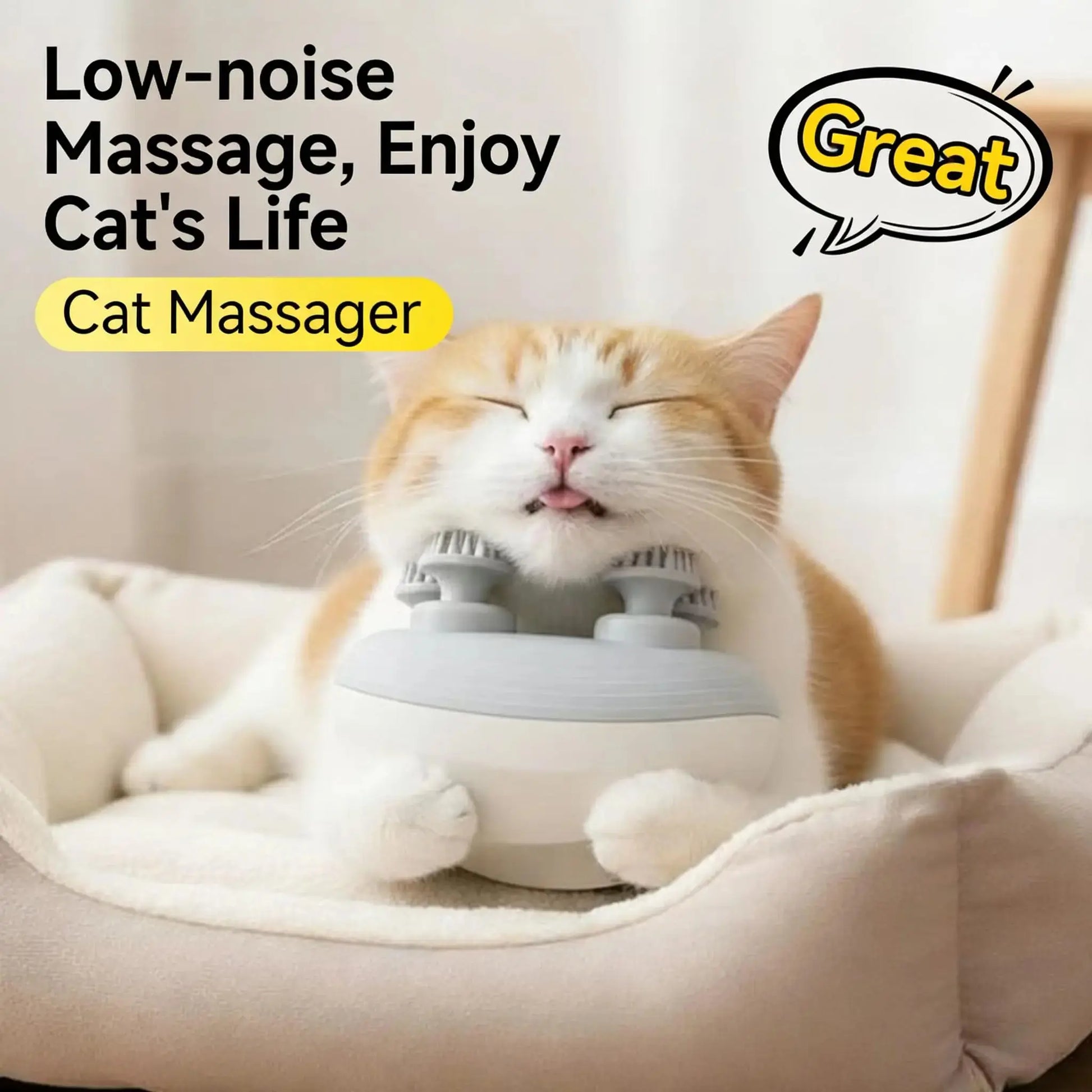 Cordless Head Scalp Massager, Cat Massager, Dog Massager, Waterproof with Multi-Modes Vibration Handheld Portable, Silicone Head Scratcher, Hair Growth, Deep Clean, Relieve Stress, Relax, Gifts for Family